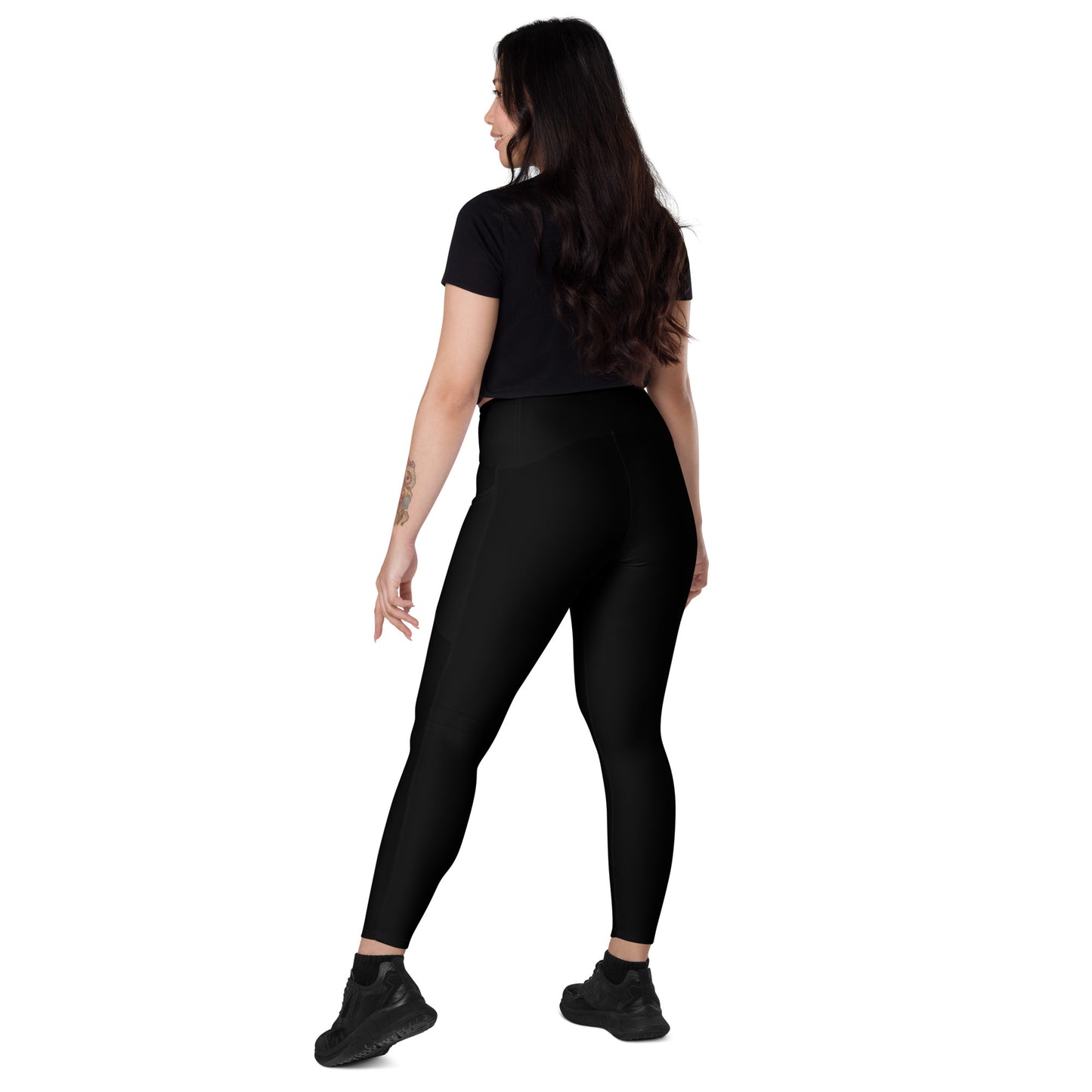 Schwarze Leggings mit Taschen