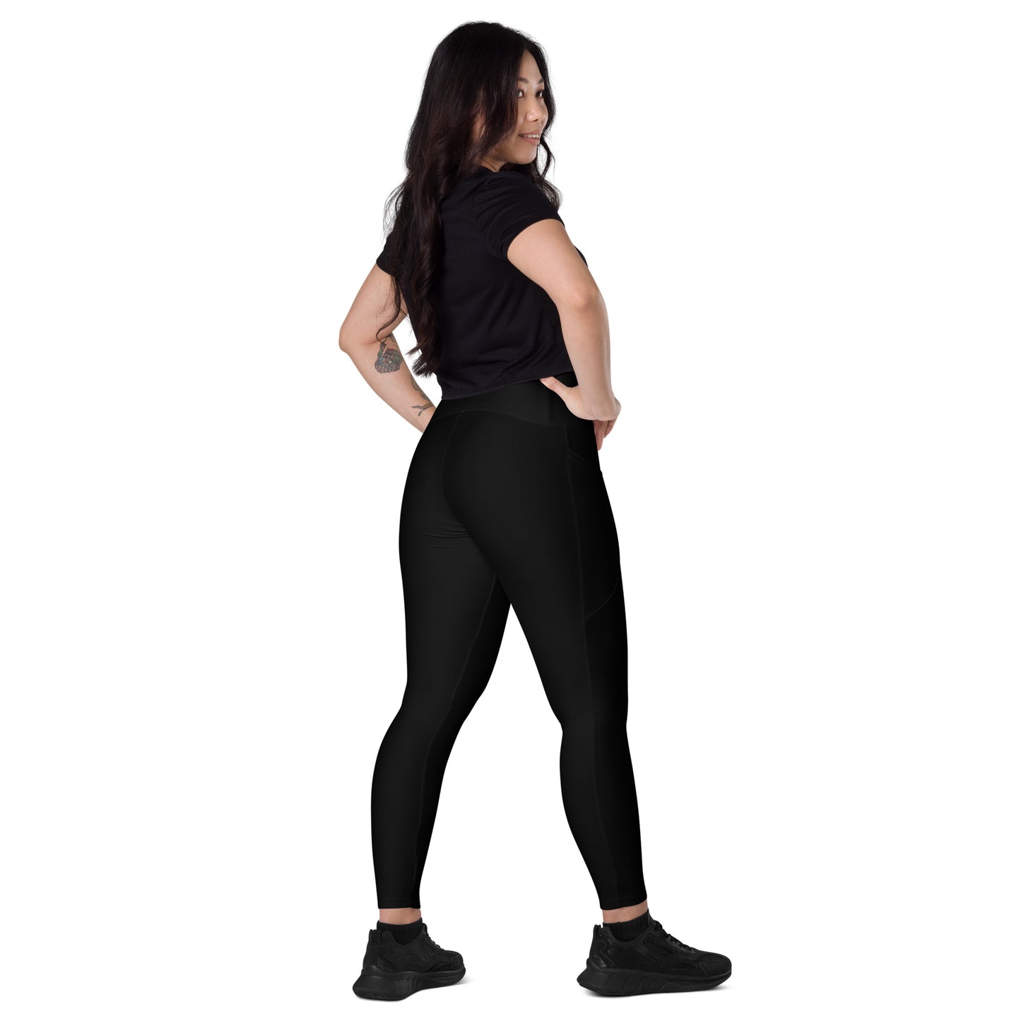 Schwarze Leggings mit Taschen